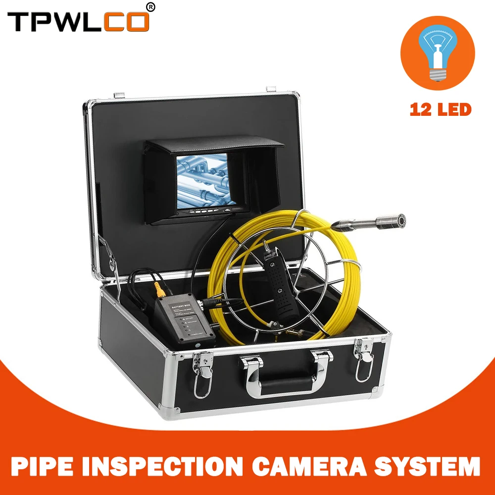 

Портативная камера видеонаблюдения TPWLCO, устройство для контроля сточных вод, длина кабеля 20-50 м, длина кабеля 23 мм, Длина 7 дюймов, поддержка DVR