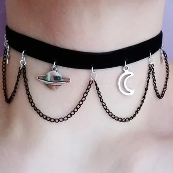 space charm choker - grunge choker - planet choker - pastel goth - kawaii - pastel grunge