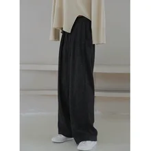 ^#Cheap Full Length Casual Loose Wide Leg Pants Elastic Waist Solid High waist wool blend warm korean fashion pants 2019 winter ^#Cheap Full Length Casual Loose Wide Leg Pants Elastic Waist Solid High waist wool blend warm korean fashion pants 2019 winter