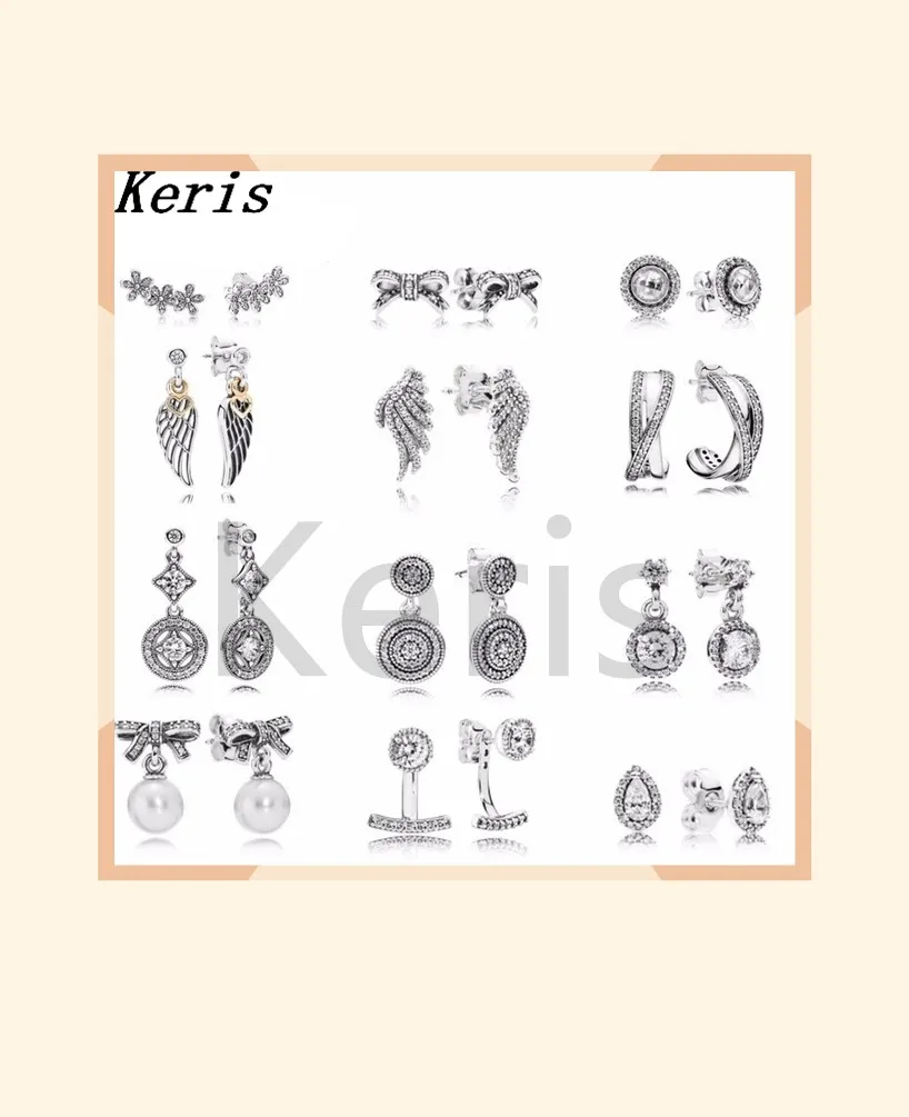 

High Quality 1:1 100%925 Pure Silver Multi-Style Earring Collection First Choice For Gift Free Package