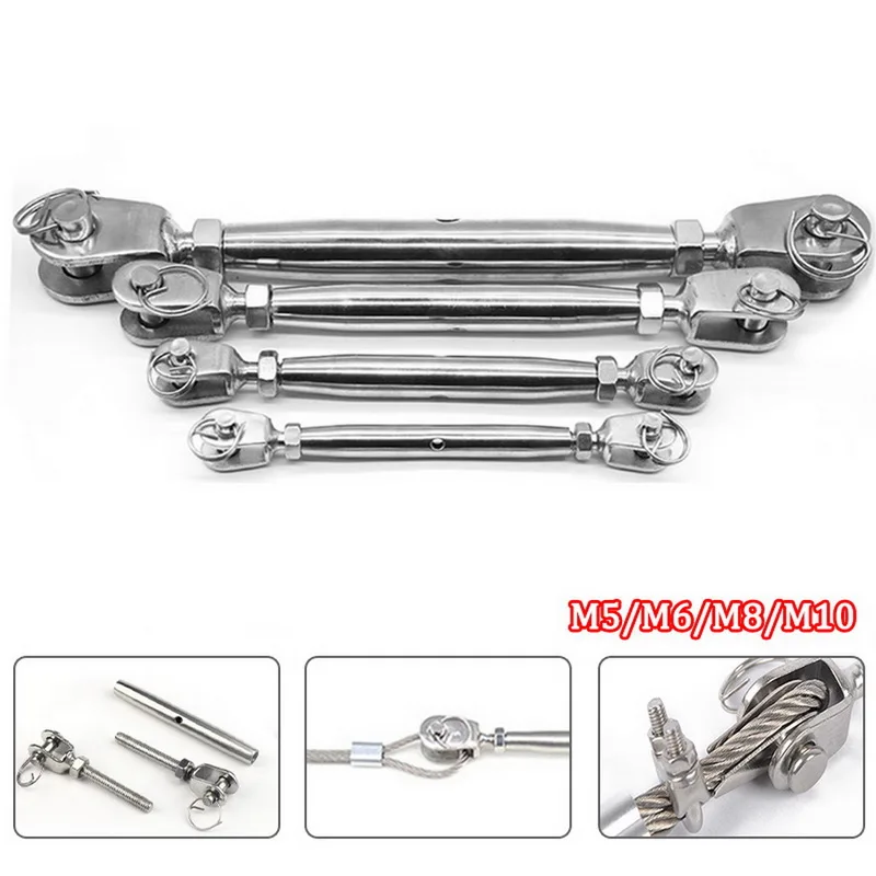 

304 Stainless Steel Euorpean Closed Body Turnbuckle Jaw And Jaw M5 M6 M8 M10 Hardware Rigging Screw For Cable Railing