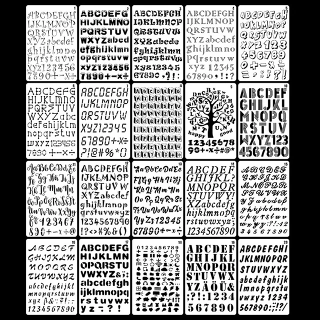 Free Printable Alphabet Stencils Templates | Stencil Alphabet Numbers - 20  Pcs/pack - Aliexpress