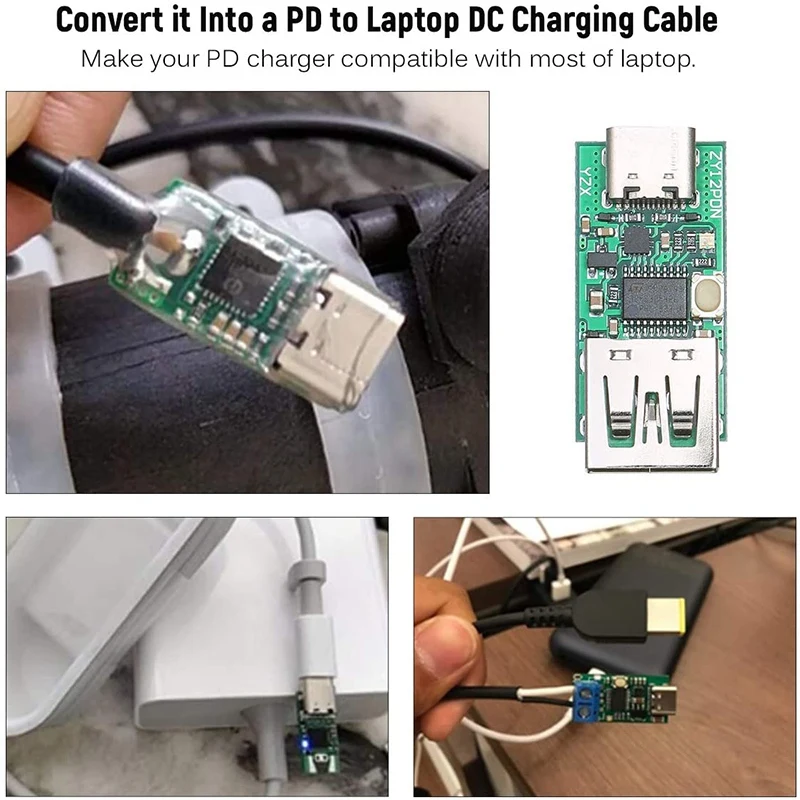 USB-C PD2.0/3.0 to DC Converter Power Supply Module Decoy Fast Charge Trigger Poll Polling Detector Tester(ZY12PDN) power adapter,power supply,switching power supply,type c power adapter