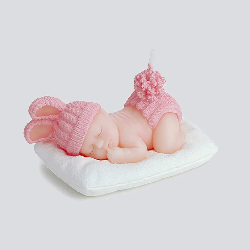 Baby Sleeping Candle Smokeless Creative Cake Decoration Children Birthday Wedding Gender Reveal Party Decor Romantic Gift
