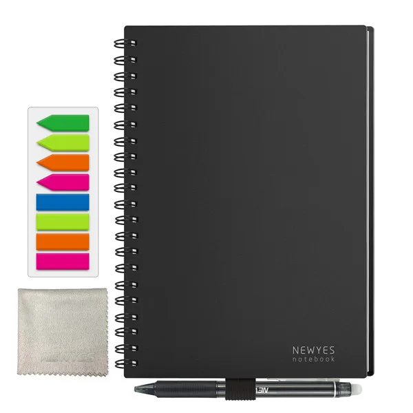 NEWYES Reusable Smart A5 Notebook Flash Storage Paper Notepad App Connection School Pocketbook Kids Gift with Erasable Pen 2019