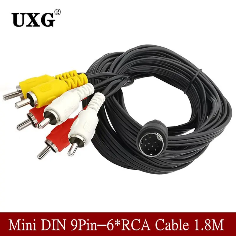 Câble Audio et vidéo Mini DIN 9 broches vers 6 RCA, pour décodeur,  équipement de surveillance, projecteur d'affichage - AliExpress Ordinateur  et bureautique