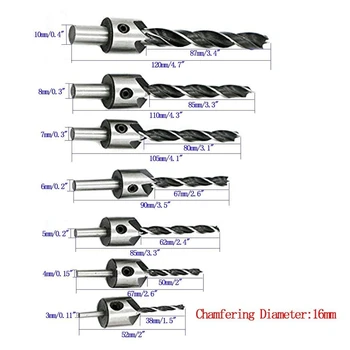 

New Woodworking Drilling Or Chamfer Tool,8Pc wood Plug Cutter,6Pcs 1/4 Inch Hex Shank 5 Flute 90 Degree Countersink Drill Bits,7