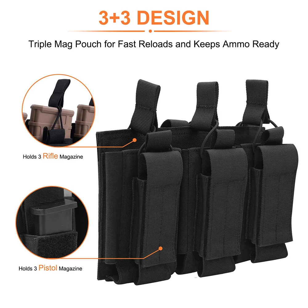 1000D Tactical Double/Triple Mag Pouch Molle Open-Top Triple Magazine Pouch Rifle Carrier Holster for M4 M14 M16 AK magazine pouch ammo pouch molle pouch