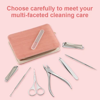 

8pcs/Set Stainless Steel Nail Clipper Pedicure Set With Scissor Tweezer Professional Manicure Tools Nail Supplies Wholesale