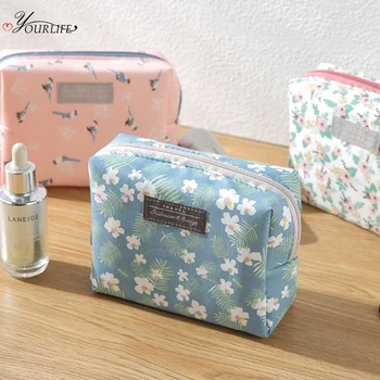 

OYOURLIFE Cute Cartoon Mini Makeup Bag Waterproof Tampon Storage Bag Portable Makeup Lipstick Key Earphone Data Cables Organizer