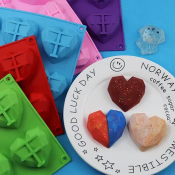 

6 Cavity Stereo Small Heart Silicone Cake Mold Fragrance Gypsum Mold Household DIY Hand Made Tool
