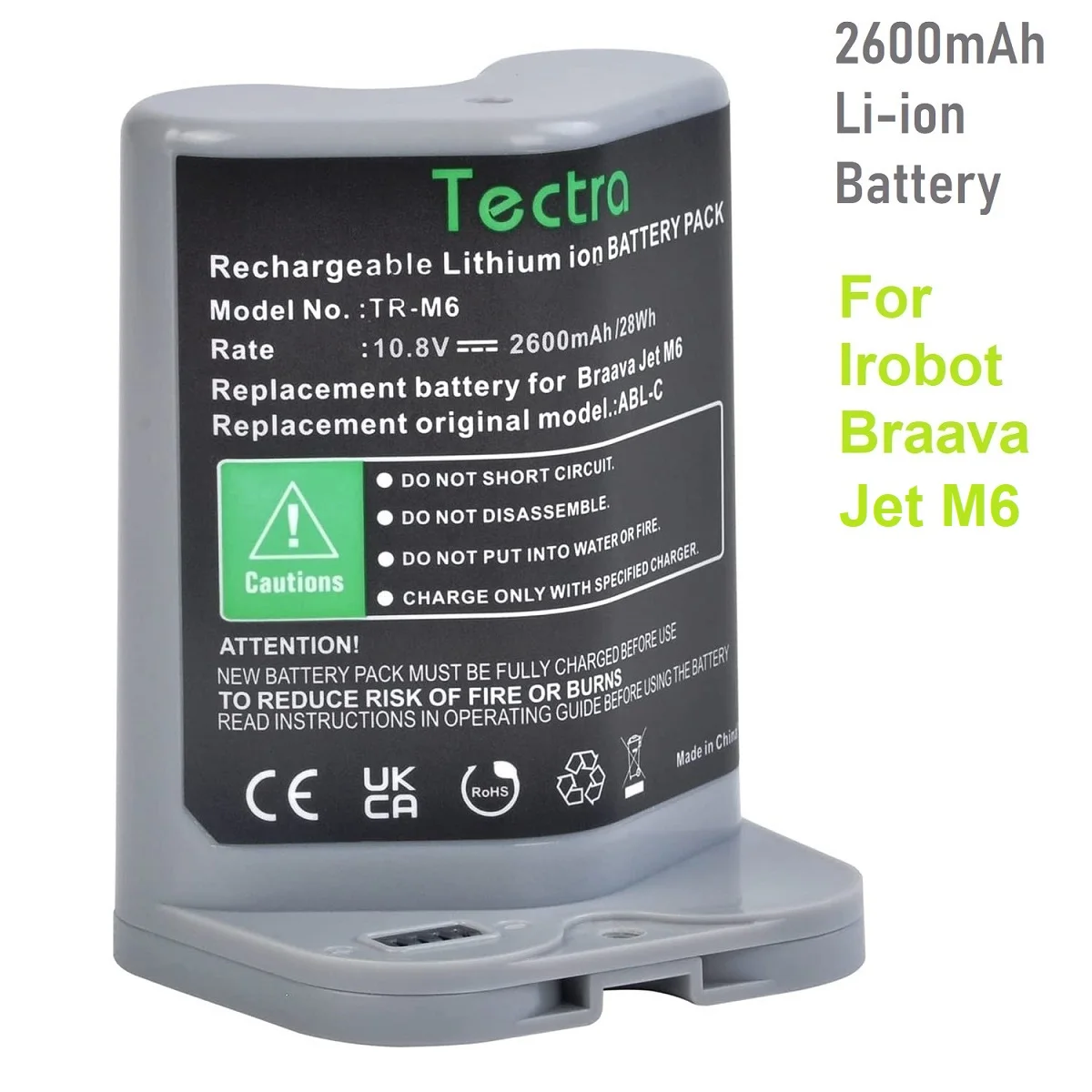 Nemlig Korn ring Tectra 10.8V High Capacity Rechargeable Li-ion Battery for iRobot Braava  Jet M6 (6110) Ultimate Robot Mop 2600mAh