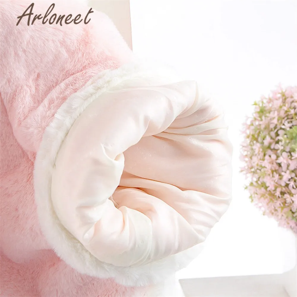 ARLONEET/новое пальто теплое зимнее плотное пальто для маленьких девочек верхняя одежда с бантом и меховыми пуговицами хлопковый плащ для новорожденных Пальто Одежда для девочек