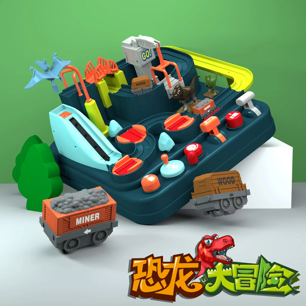 

CHILDREN'S Car Checkpoints Adventure Camera Track Car Toy Dinosaur Checkpoints Adventure Children Tabletop Game