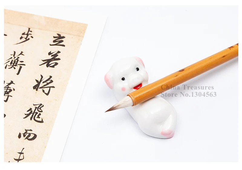 Set of Ceramic Color Palette and Penholders Cartoon Ink Dish Painting Supplies