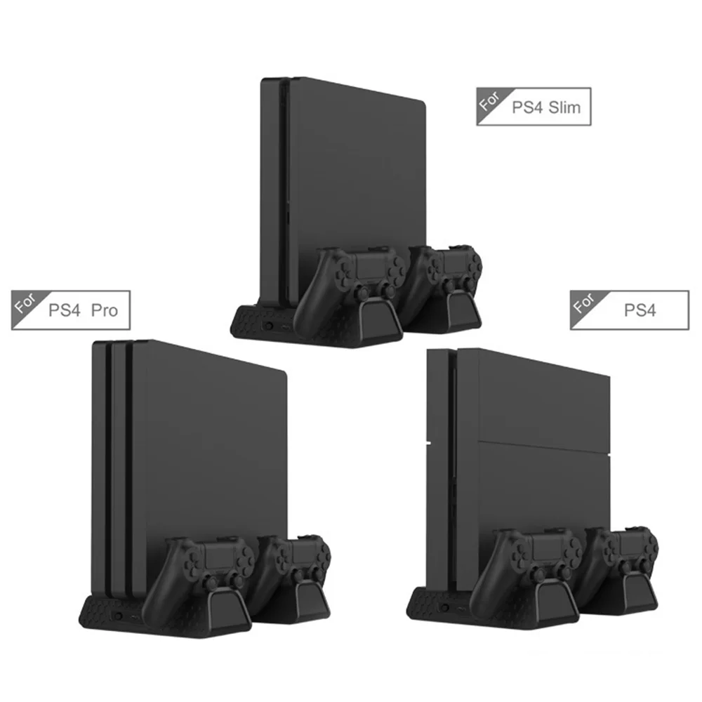 PS4/PS4 Slim/PS4 Pro вертикальная подставка тепловыделение база двойная зарядная док-станция зарядное устройство для геймпада хранения для sony Playstation 4