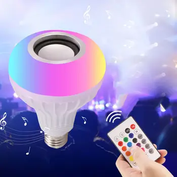 

Luxury Bluetooth Speaker Smart LED Music Playing Bulb Speakers E27 RGB Light Remote Control Boombox Colorful LED Speaker