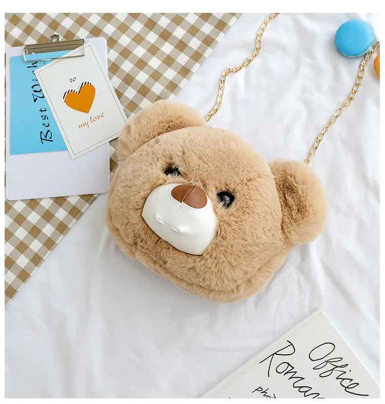 Shoulder Multi-Purpose Cute Kindergarten School Bag Cute Teddy Bear Big Head Bag a Generation of Fat