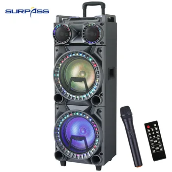 

Portable Bluetooth Speaker Home Cenima Karaoke Power Professional Sound Subwoofer Amplifier Dual 10inch Outdoor Party LED Light