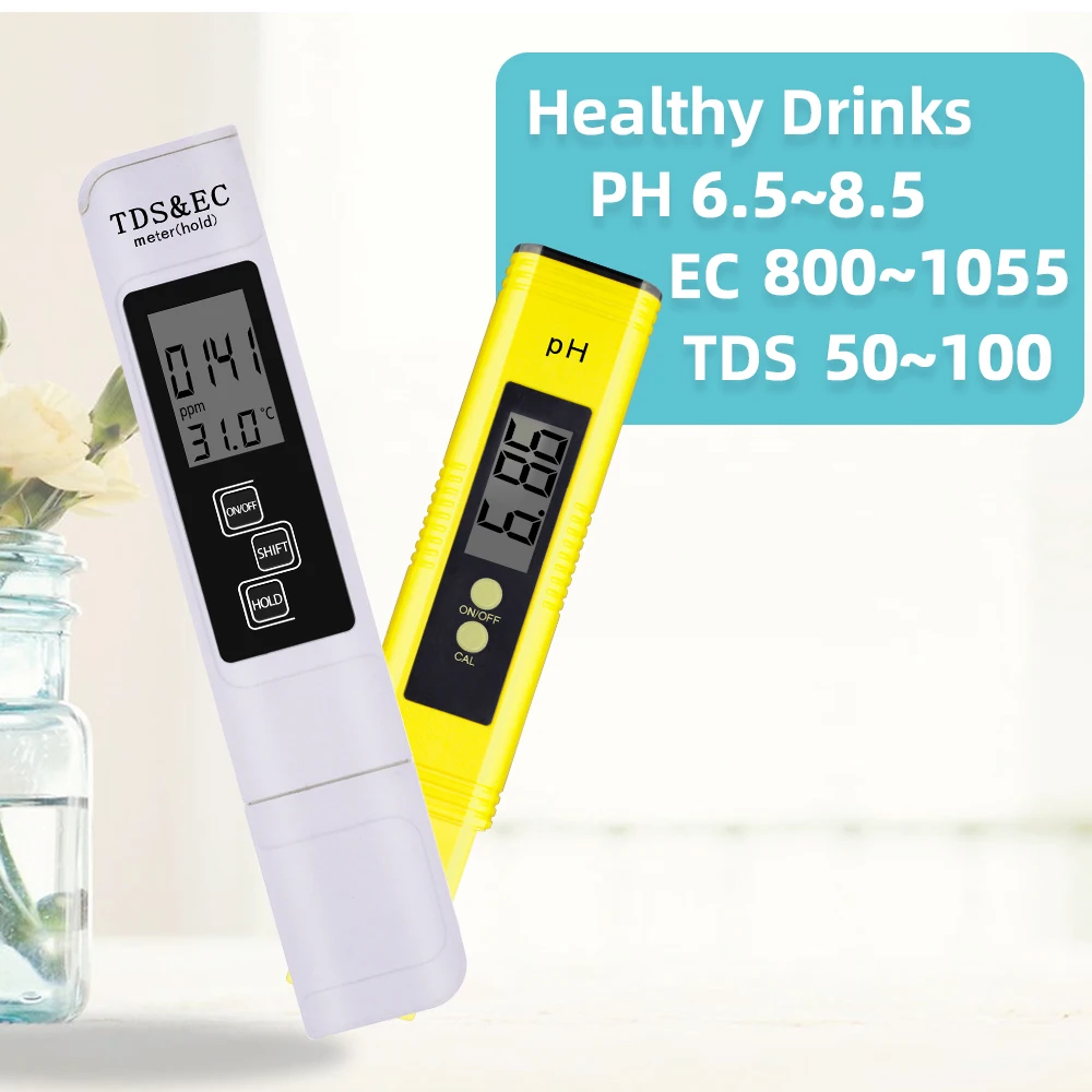 High Accurate LCD 0.01 PH TDS EC Meter Water Purity 0 9999 PPM Filter