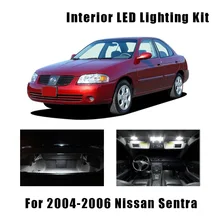9 лампочек, белый светодиодный светильник для салона, карта, купольный светильник, комплект, подходит для Nissan Sentra 2004 2005 2006, лампа для багажника, грузового номерного знака, без ошибок