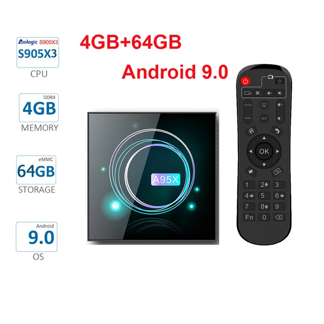 Presale Android 9.0 A95XF3Slim TV Box 4GB 64GB 32GB Amlogic S905X3 8K 60fps Wifi Netflix Media Player pk H96 X96 mini max - Color: 4GB 64GB