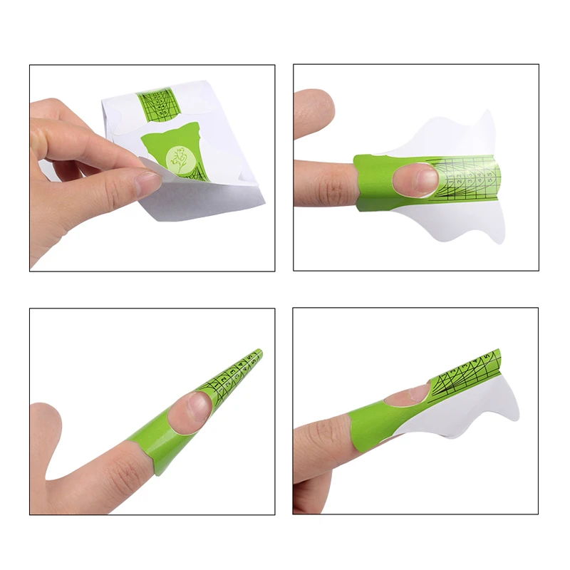 Finger Angel 50/100/500 шт. формы ногтей Nail Art Руководство Бумага Зеленая бабочка Гель-лак для ногтей УФ расширение французский для маникюра