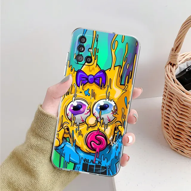 Soft TPU Case For Samsung Galaxy A51 A21s A52 A71 A12 A31 A41 A32 A02s M31 A11 A72 Transparent Phone Cover Cartoon Sim Boy Pons PTTM-CLS12