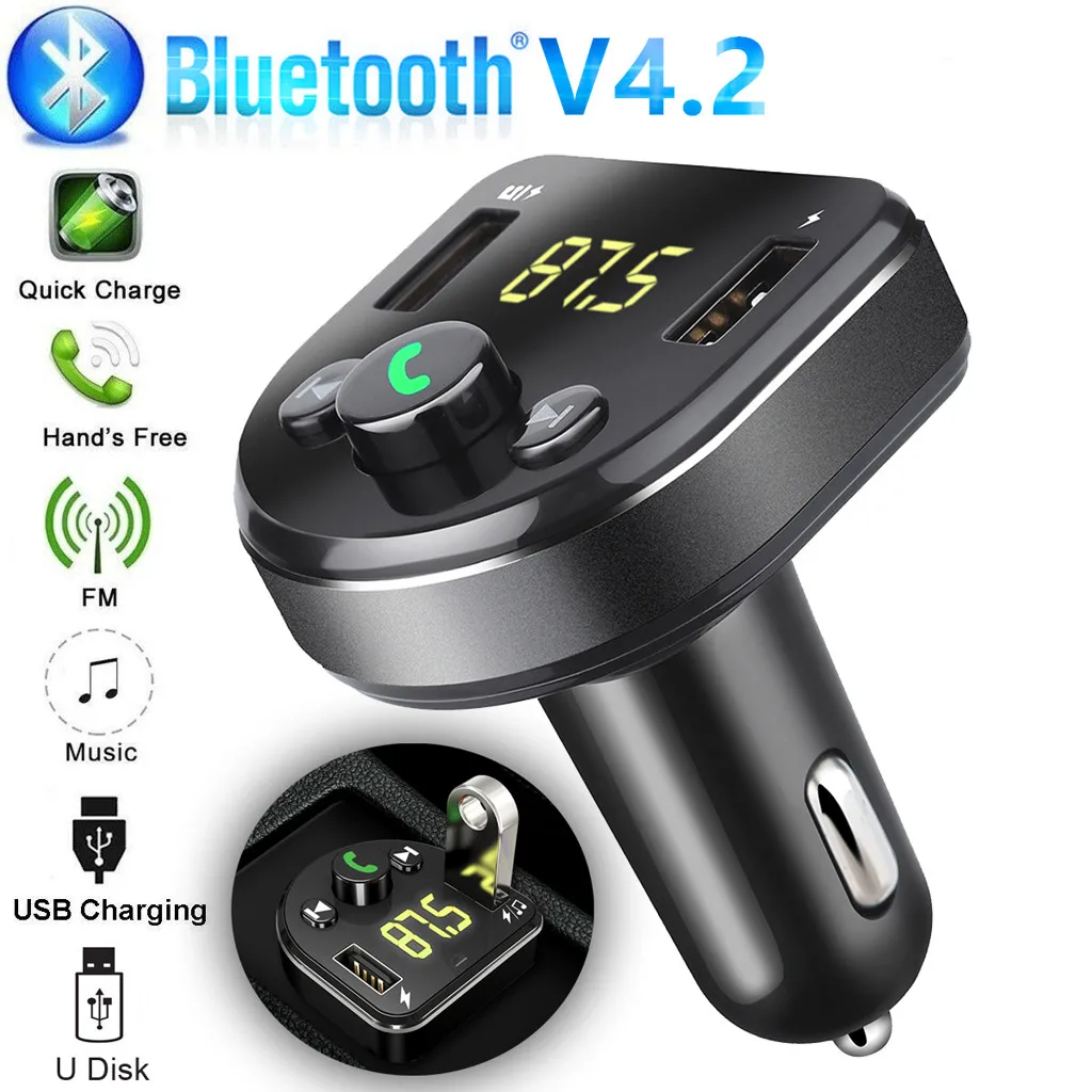 

Handsfree Wireless Bluetooth FM Transmitter LCD MP3 Player USB Charger Aux Modulator Bluetooth Handsfree Car Kit
