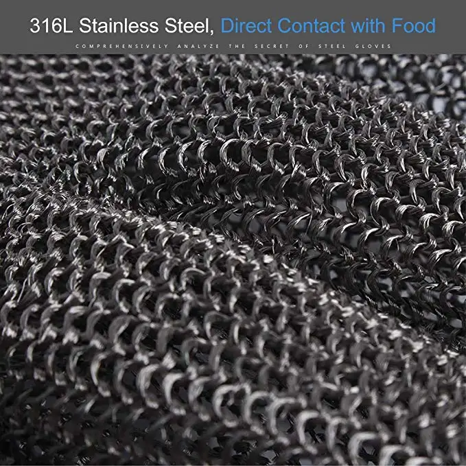 Metallinen turvakäsine lihanleikkaamiseen – Lyhyt – Kiristettävä Metallinen turvakäsine lihanleikkaamiseen – Lyhyt – Kiristettävä