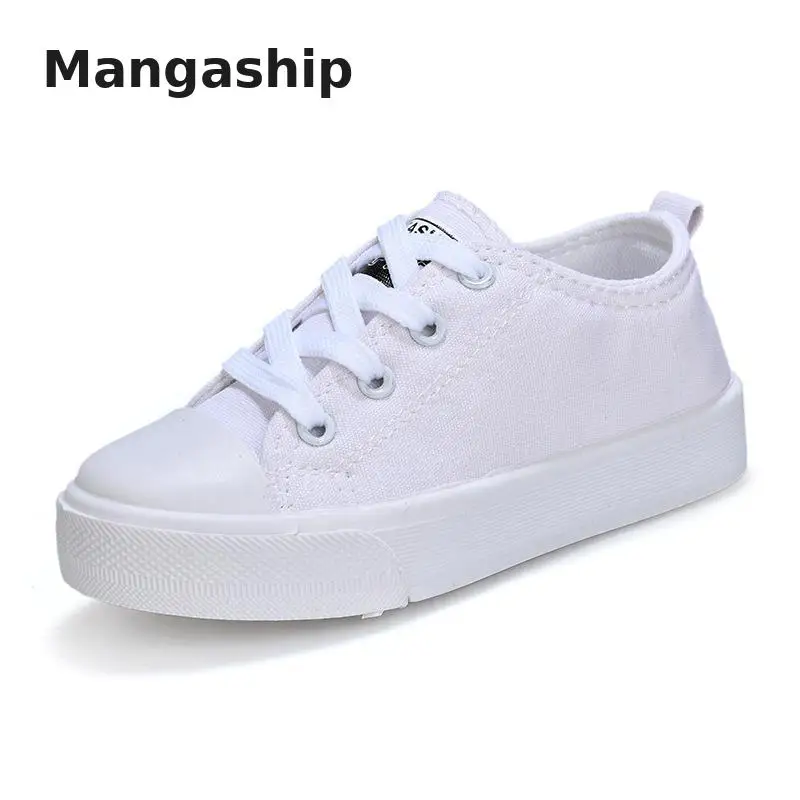 

Low help basic kid canvas shoes student shoes for girls 2019 spring and autumn breathable non-slip big children boy casual shoes