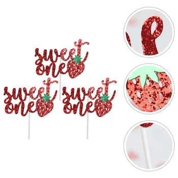 

3pcs Cake Inserts Salad Sticks for Birthday Fruit Dessert Cupcake
