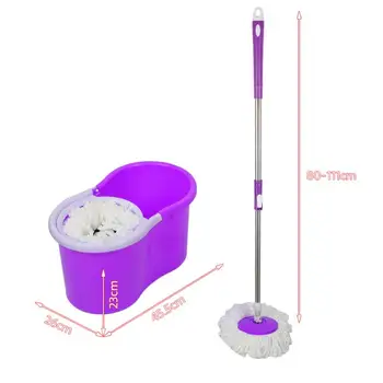 

360 Rotating Head Floor Mop with Plastic Dehydration Bucket Super Microfiber Spinning Mop Home Kitchen Floor Cleaner Tools HWC