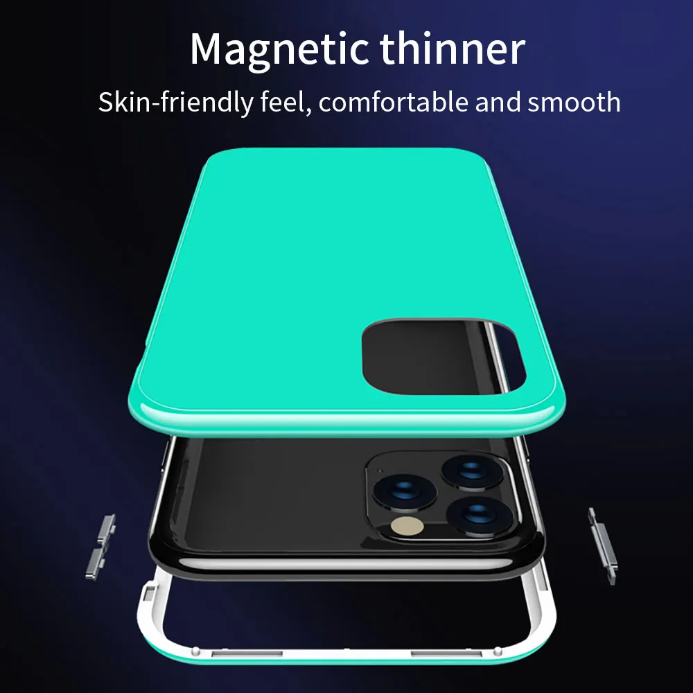 Магнитный адсорбционный чехол карамельного цвета для iPhone 11 Pro Max XS XR X 10 8 7 Plus