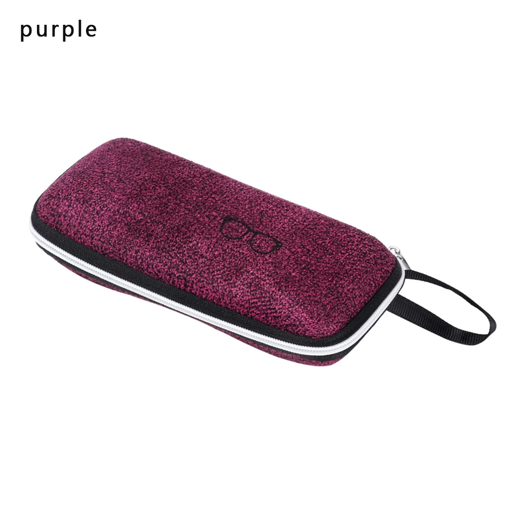 purple 1 очки для работы за компьютером чехол блестящие очки коробка портативный Винтаж унисекс простой Молния Очки Сумки Новая мода путешествия офисные аксессуары - Цвет: purple