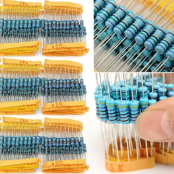 

1000pcs 1% 1W 100-Value Metal Film Resistor Resistance Assorted-Kit 1ohm-1M Ohm
