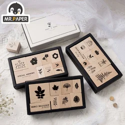 Mr. Papier 4 Designs A Beautiful Day Muxia Garden Series ensemble de joints combinés, petites plantes fraîches nordiques + ensemble de joints texte 