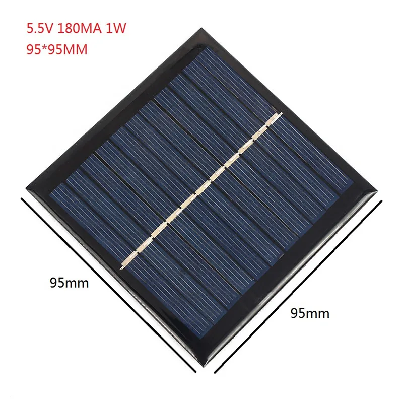1W 5.5V MVPower мини солнечная панель 6 в 1 Вт Солнечная система DIY батарея Зарядные устройства для сотового телефона Портативные 10*60*2,5 мм солнечная батарея - Цвет: 1W 5.5V