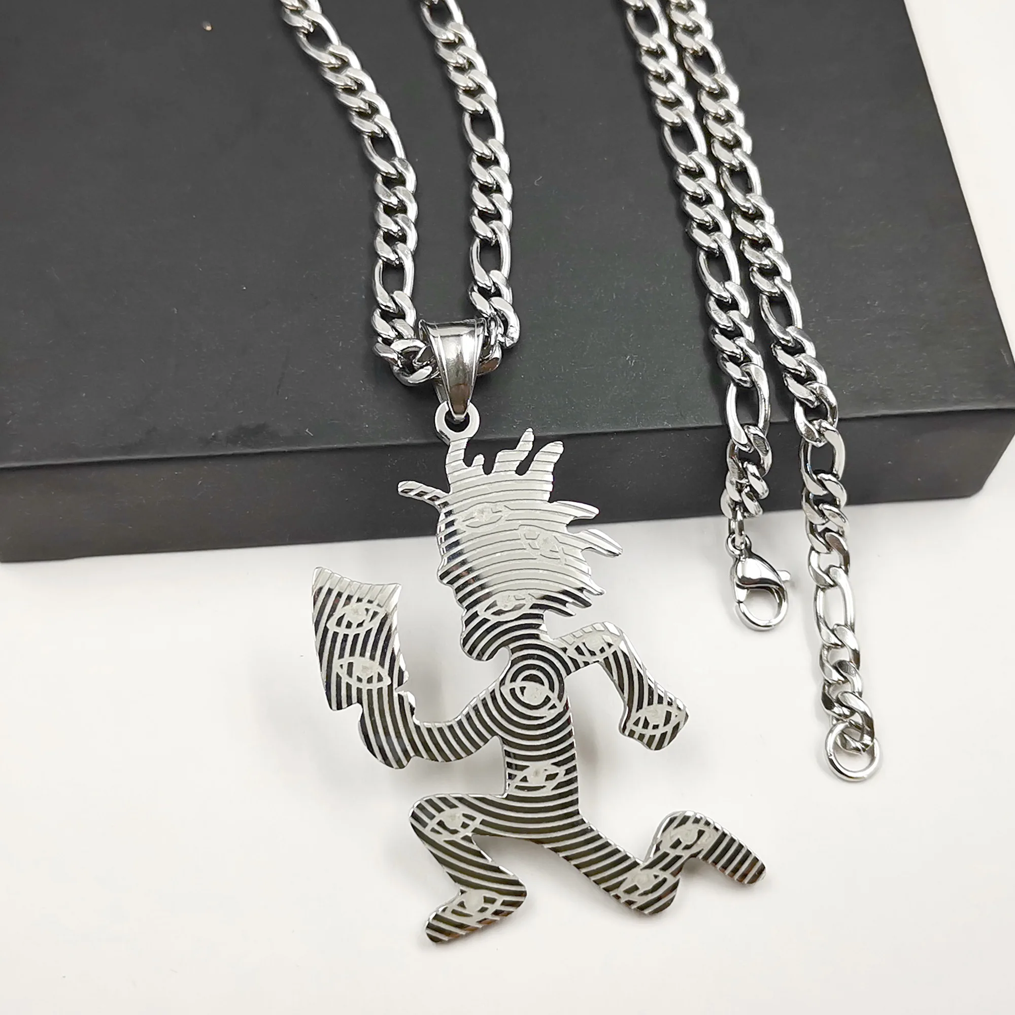 Big 2 inch Fashion ICP Etched Out Hatchet Man Juggalo Pendant Charms Stainless steel Necklace NK Link Chain 6