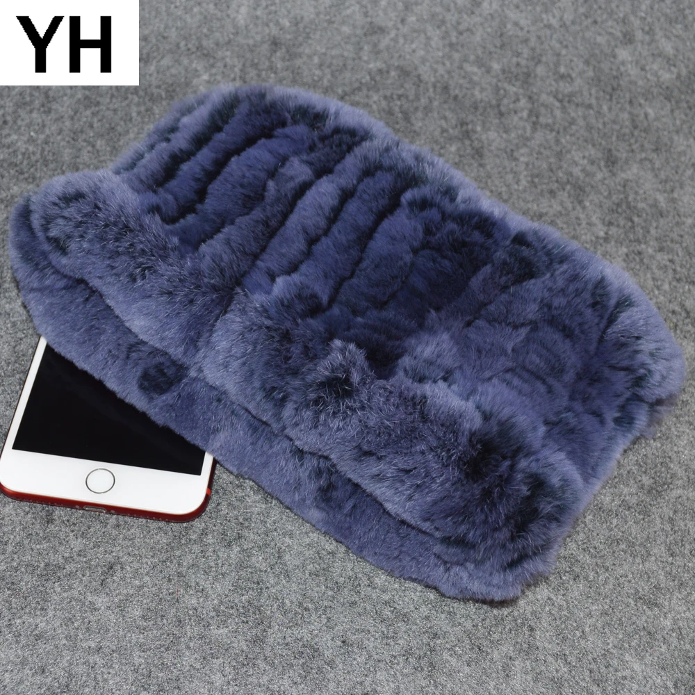 

2019 Knitted Genuine Rex Rabbit Fur Ring Scarves Women Good Elastic Natural Rex Rabbit Fur Headbands Winter Rex Rabbit Fur Scarf