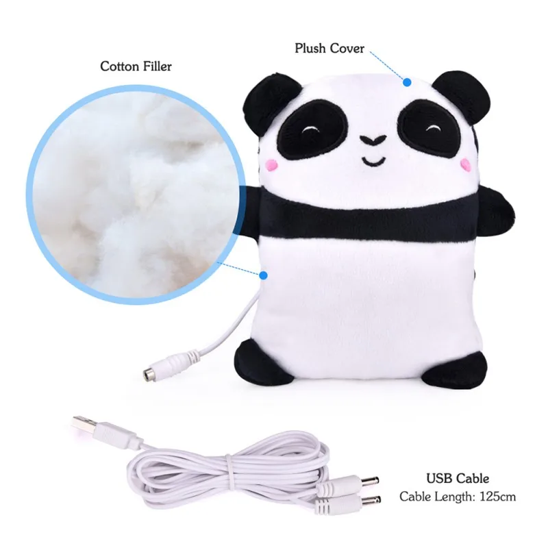 

Electric Hand Warmer Gloves USB Heating 1Pair Fingerless Cute Panda Design Winter Hand Warming Products for Home Office
