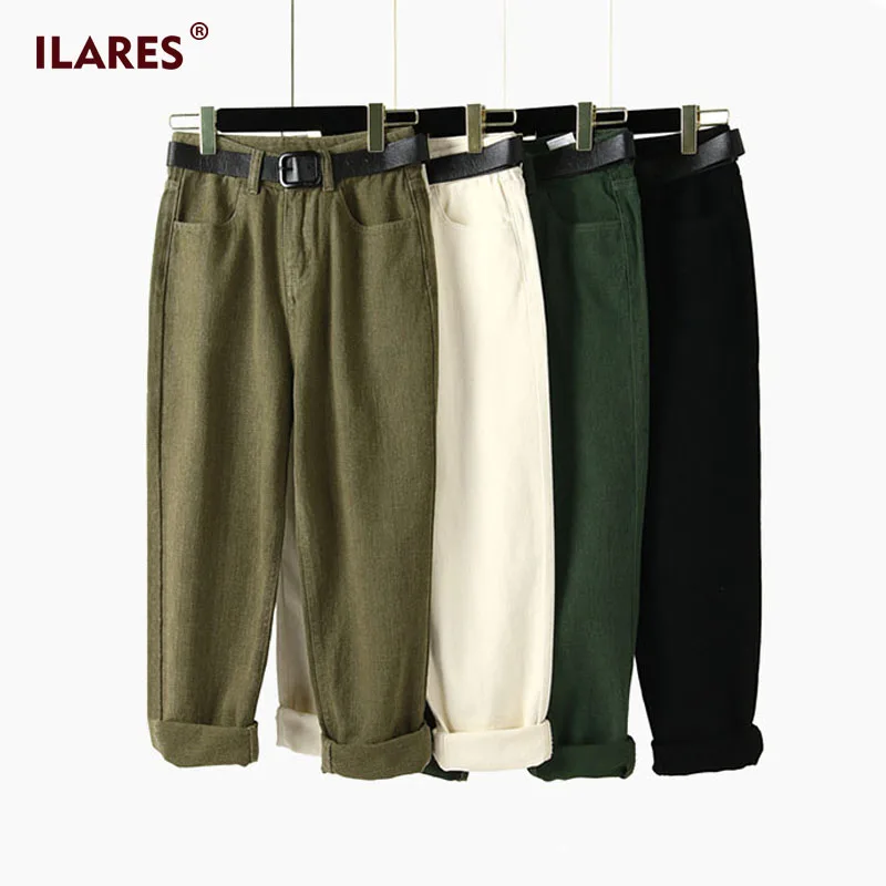 Женские джинсы ILARES, черные, широкие, с поясом, джинсовые штаны, винтажные, женские, для мамы, белые, теплые, с высокой талией, женские джинсы, Гарун, брюки