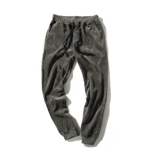 Осенние вельветовые брюки мужские тонкие модные ретро однотонные повседневные брюки на шнурке мужские уличные джоггеры спортивные штаны мужские M-5XL