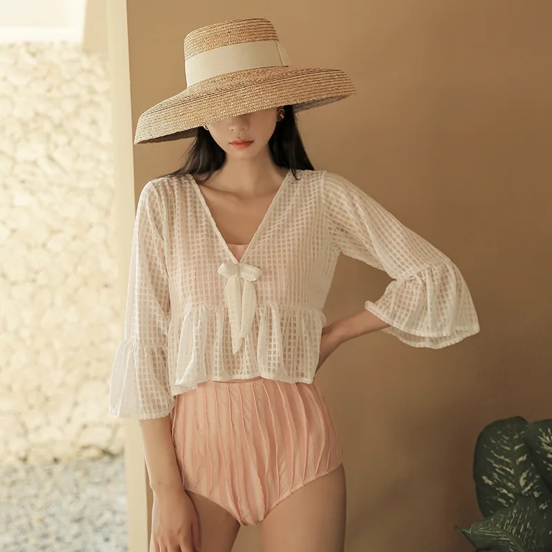 

Swimwear Swim Suit Bikini Girl Biquini Infantil Brazilian Swimsuit For Girls Separate Two Piece Belt Set Back Lovely Japanese