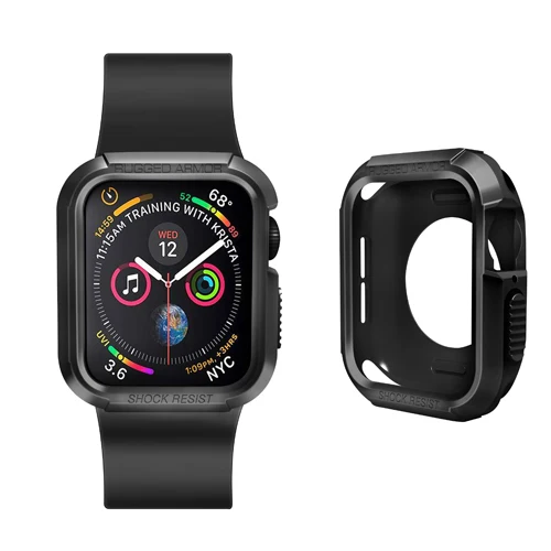 Чехол для часов apple Watch series 5 4 Мягкий ТПУ защитный чехол бампер iwatch 5 4 44 мм 40 мм чехол для apple watch аксессуары - Цвет: Black