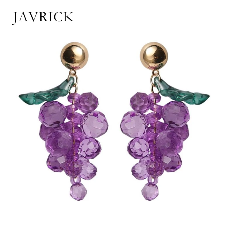 

Summer Fresh Glass Crystal Purple Grape Earrings For Women Fashion Jewelry Earring Jewelry Lady Ear Jewelry Gift