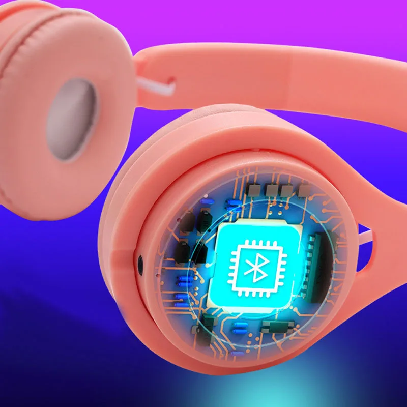 Fones de Ouvido sem Fio Macaron com Microfone para Crianças Novos Capacete Bluetooth Fone Esportes Baixo Estéreo Meninas Música Presente 08 2021 - Image 5