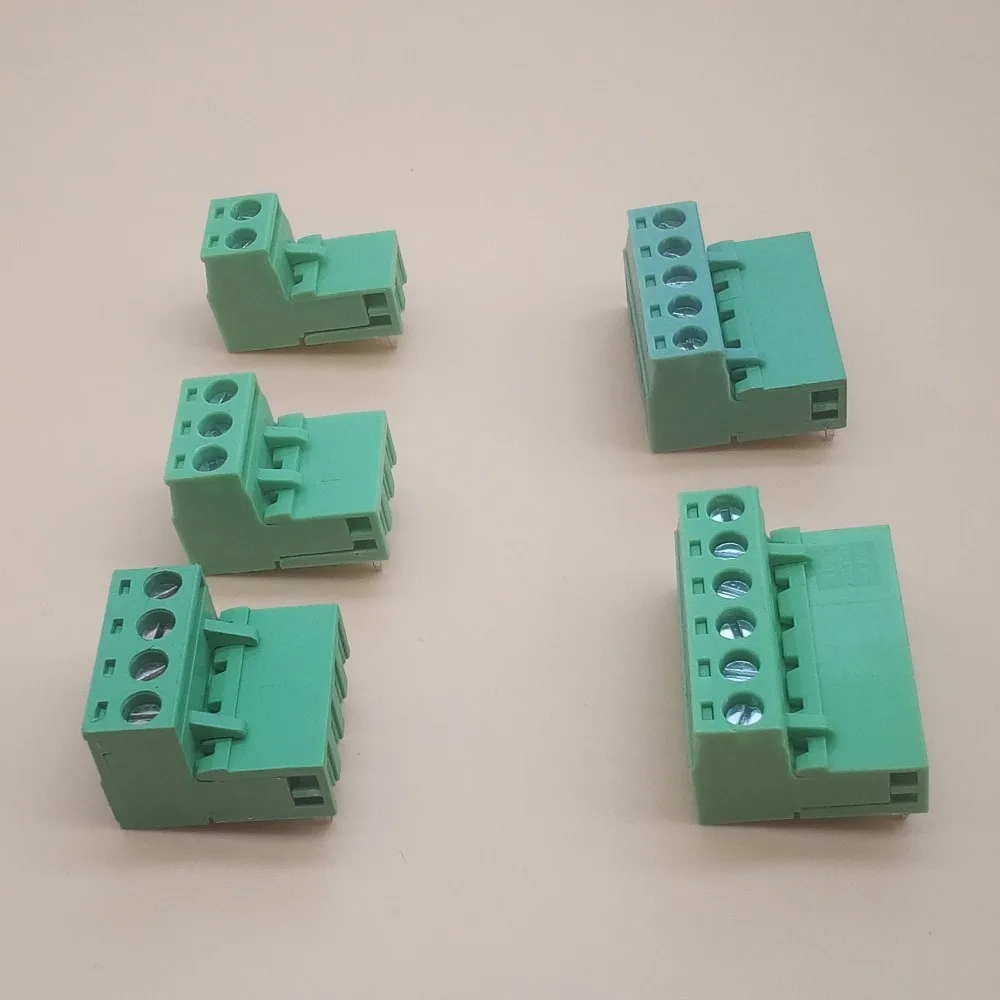 PCB 플러그 가능한 터미널 블록 커넥터, 곡선 바늘 KF2EDGK, 5.08mm 피치, 10 세트, 2 P, 3 P, 4 P, 5 P, 6 P, 7 P, 8P