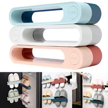 Вращение настенного крепления обуви стойки Тапочки Органайзер для хранения на полке дырокол- подставка для обуви ванной LBShipping