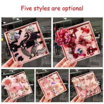

10Pcs Princess Headwear Sets Children Cute Beauty Makeup Set Bows Hairpin Hair Circle For Children Birthday Gift Girl Hair Card